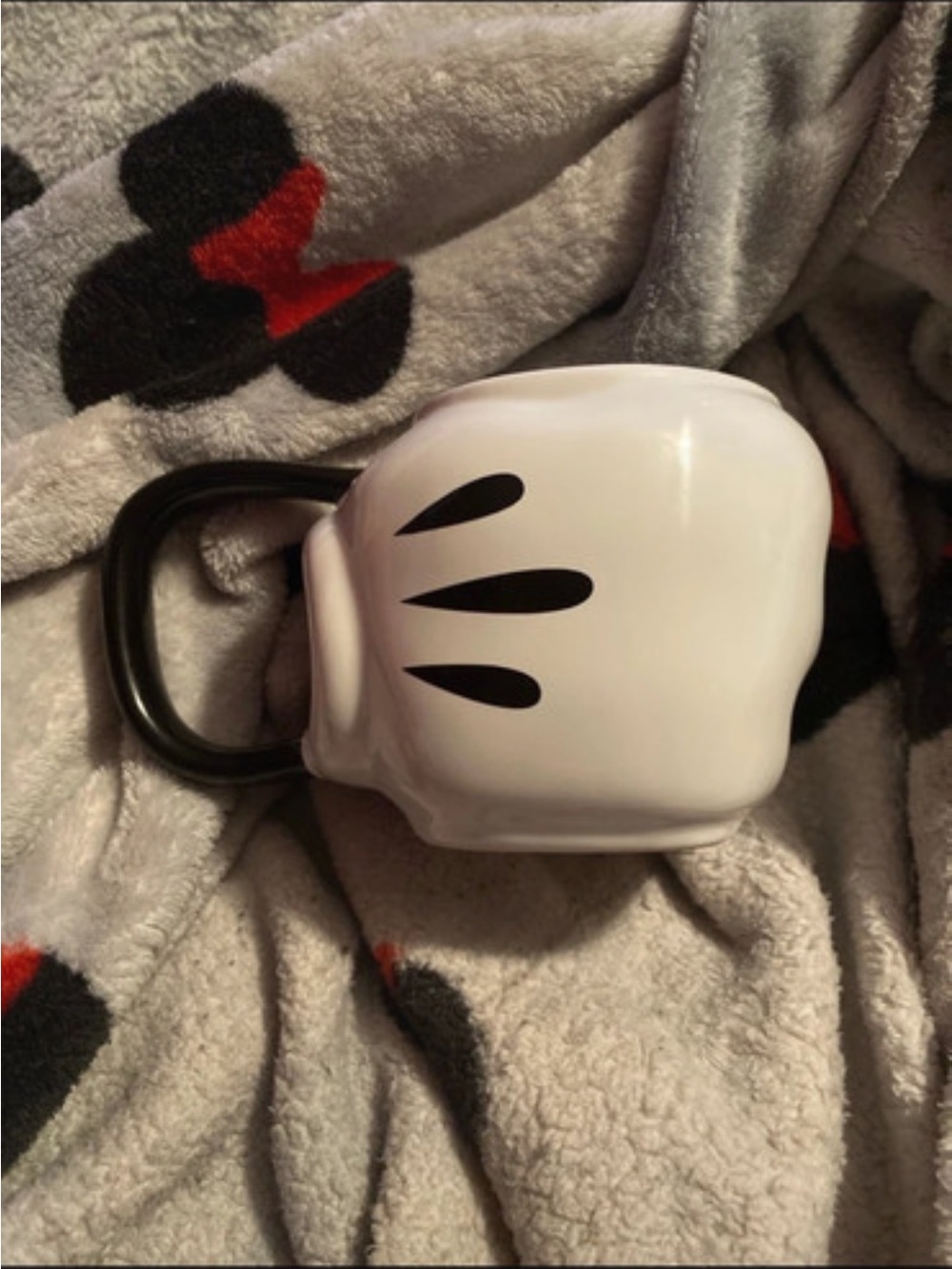 Disney White Glove Ceramic Mug with Black Handle